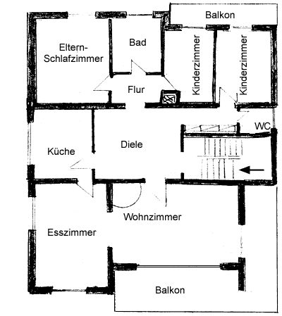 Grundriss der Ferienwohnung 1