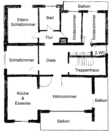 Grundriss der Ferienwohnung 1