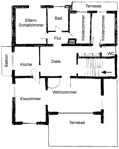 Grundriss der Ferienwohnung 1a